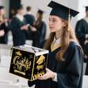 3 x Graduation Decorations 2026 Graduation Card Box Black Gold Congrats Grad Gifts Cardboard for Class of 2026 High School College Grad Party Decor 8.7 Inch