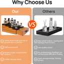 Cologne Organizer for Men4 Tier Wood Perfume Display Stand with Velvet Lining Drawer and Hidden Compartment Perfume Organizer for MenGreat Gift for Man (Walnut Black)