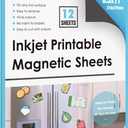 Stone City Printable Magnetic Sheets 8.5x11 Inch, 12 Sheets Matte Magnet Paper Sheet for Inkjet Printer, Flexible Magnetic Printer Paper for Fridge, DIY Crafts