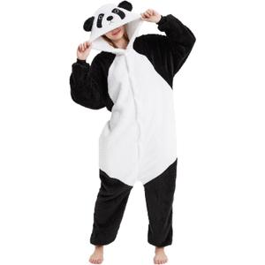 Trs Chic Mailanda Sherpa Unisex Adult Animal Onesies Cosplay Pajamas Sleepwear Halloween Costume (Medium, Panda)