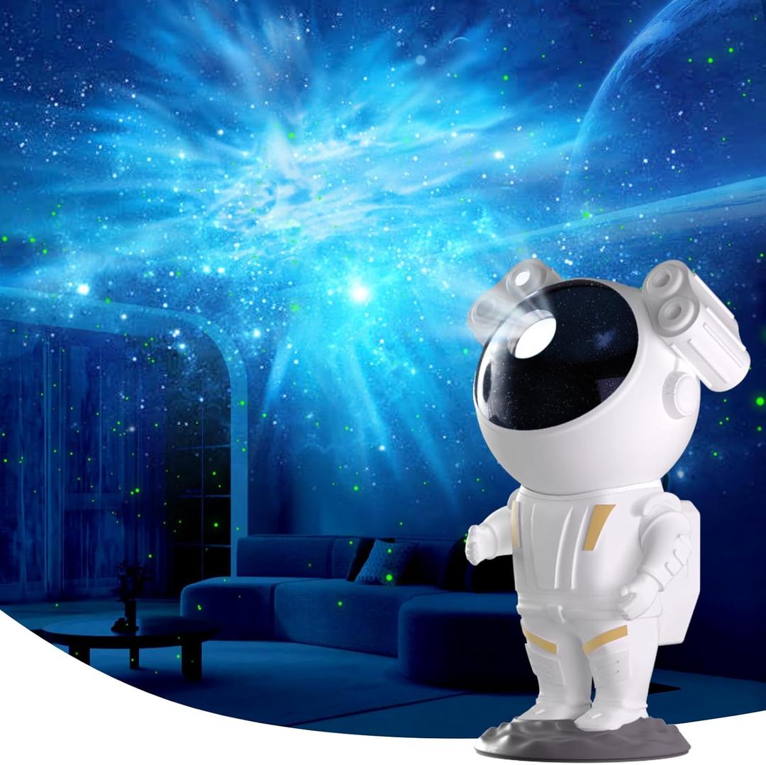 kathluce Galaxy Projector, Tiktok Astronaut Nebula Night Lights, Remote Control Timing and 360Rotation Magnetic Head,Star Lights for Bedroom,Gaming Room Decor (Silver)
