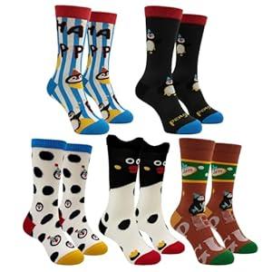 Rutuioy 5 Pairs Funny Novelty Crew Socks Casual Athletic Sport Crazy Dress Sock For Women Men