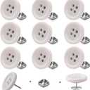 ZLMCUJE 10 Sets 20mm(4/5") 4-Hole White Resin Button,No Sewing, No Tool,Reusable for Coats,Suits,Cardigans,DIY Crafts Decorations