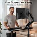 EVEO Premium Dual Monitor Mount 14"-32 Dual Monitor Arm VESA Bracket Adjustable Height Gas Spring Dual Monitor Stand, Screen Full Motion Dual Monitor Arm-Computer Monitor Stand for 2 Screens - Black