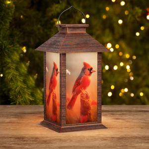 Solar Lanterns Outdoor Waterproof, Cardinal Solar Lights with LED Flickering Flameless Candle, 13'' Cardinal Gifts for Women Grandmas, Red Bird Lanterns Decor for Home Garden Patio Porch, 1 Pack