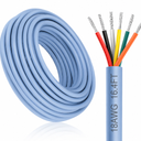 18 Gauge 6 Conductor Electrical Wire, 16.4FT White Stranded Low Voltage 18/6 Cable PVC Case, 18 AWG Tinned Copper 6 Wire Cable Extension Power Cord for Strips LED Lamp Lighting Automotive