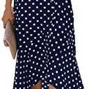 GRECERELLE 2026 Women's Spring Summer Boho Floral Print V-Neck Faux Wrap Maxi Dress for Wedding Guest, Graduation, Party XL