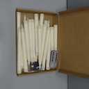Tuanse 24 Pack 24 Pack Flameless Flicker Taper Candles Bulk with Remote and Timer, Battery Operated LED Warm White Taper Candles Light for Home Wedding Decoration Gifts (Beige,8 Inch)