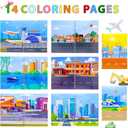 Jelly Sticker Books for Toddlers 2-4 Years, Reusable Sticker Book for Kids 1-3, Toddler Easter Basket StuffersTravel Essentials Vehicles Stickers for Kids Toddler Plane Activities (Vehicles)