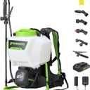 Greenworks 24V 4 Gallon Battery Powered Backpack Sprayer with 5 Tips, 70PSI Pressure-Weed Killer, Pest Control, Sanitizing & Garden Spraying, High-Pressure Sprayer, 2.0Ah Battery and Charger Included