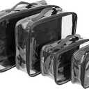 Clear Packing Cubes set 5  Clothes/Premium PVC Plastic Storage Bags