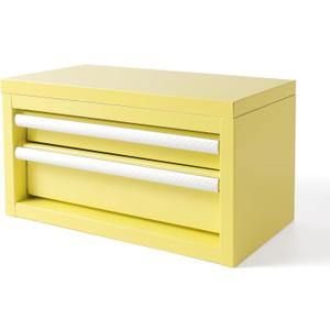Mini Steel Tool Box with Drawers - Small Tool Chest for Small Item Storage Organizer - Portable Metal Toolbox Organizer with Tool Drawer (mini yellow)
