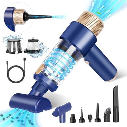 Sweetone Car Vacuum Portable Cordless, 15000 Pa Vacuum Cleaner and Air Duster, Handheld Car Vacuum Cleaner with Led Light and Multi-Nozzles Mini Vacuum Cleaner for Car Pet Home Office