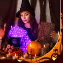 35 Pcs Halloween Bubbling Cauldron DIY with 1 Witch Cauldron 30 Ball Ornaments 1 Lights String 1 Spells Book 1 Bag Cotton 1 Glue for Kitchen Indoor Outdoor Party Decoration