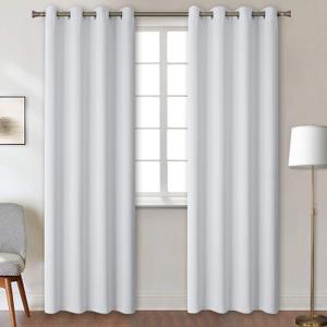 BGment Room Darkening Curtains for Bedroom - Grommet Thermal Insulated Window Treatments Light Blocking Curtains for Living Room, Set of 2 Panels, Each 55 x 96 Inch, Greyish White