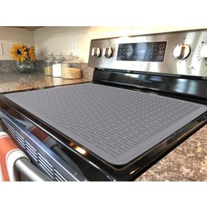 Stove Top Cover for Electric Stove - Silicone Stove Mat for Glass Top, Glass Cooktop Protector, XL Dish Drying Mats For Kitchen,Oven Covers for Electric Stove (Gray,28 x 20)