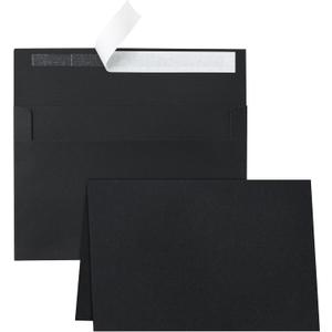 Black Blank Greeting Cards and Envelopes 4 x 6 Heavyweight Folded Cardstock and A4 Envelopes Printable Self Seal 20 Packs for DIY Wedding Invitations, Birthday, Thank You Cards, Party