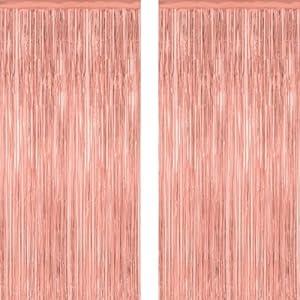 2 Pack 2026 Graduation Party Decorations, 3.28 FT x 7.05 FT Black Backdrop, Metallic Halloween Decorations Photo Backdrop Fringe Curtains Tinsel Backdrop Foil Streamer, Grad Party Supplies