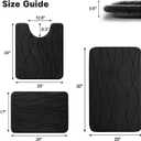 YIHOUSE Memory Foam Black Bathroom Rug Sets 3 Piece, Ultra Absorbent Bath Mat for Bathroom - Non-Slip Machine Washable & Dry Quickly, 3 Piece Bathroom Mat Set, Black
