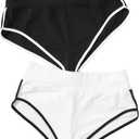 SweatyRocks Women's 2 Pack Workout Booty Shorts Mini Length Biker Athletic Hot Pants (M)