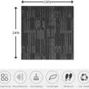 GL Carpet Tiles Reusable 24" x 24" Squares Indoor/Outdoor 0.25" Pile Height Loop Pile, Non Slip Easy DIY Installation Peel and Stick Carpet Tile, (18 Tiles) (72 sqft/Box) (Gray)