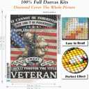5D Diamond Art Painting by Number Kits 4th of July Full Drill Patriotic Military Army America 16x20 Inch Round Drill Diamond Art Adults Crafts Cross Stitch Wall Decor