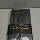 Exquisite Party Solids 12-Pack Premium Plastic Tablecloth 84in. Round Table Cover - Black