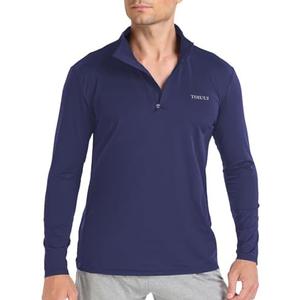 TOIUUI Men Quarter Zip Pullover Sun UV Protection Long Sleeve Fishing Golf Outdoor Running UPF 50+ T-Shirts QYY2304 2XL