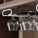 GeLive 10 Inch Under Cabinet Wine Glass Rack Stemware Holder Glass Storage Hanger Organizer for Kitchen and Bar Set of 2 (Black)