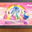 Princess Birthday Party Decorations 6x4ft Princess Party Decorations Princess Backdrop for Girls Birthday Princess Castle Backdrop Princess Decorations for Birthday Party Princess Birthday Banner