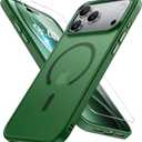 Miracase Magnetic for iPhone 17 Pro Case 6.3" with Screen Protector, [Compatible with MagSafe] Military-Grade Protection, Anti-Fingerprint, Slim Thin Phone Case for 17 Pro Cover, Dark Green