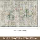 befbee Washable Rug 8x10 Area Rugs for Living Room - Stain Resistant Non-Slip Backing Rugs for Bedroom - Vintage Large Area Rug (Green, 8'x10')