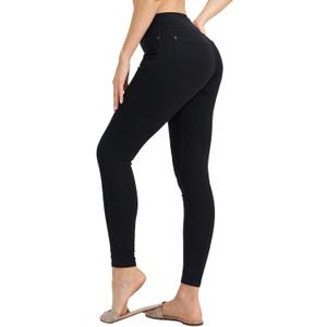 Stretchy Jeans for Women Pull On Jeggings Tummy Control Skinny Leggings with Pockets Trendy Casual (2XL/3XL)