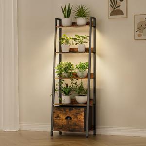 63" Plant Stand Indoor with Grow Lights, 5 Tiered Indoor Plant Shelf, Tall Plant Stands for Indoor Plants Multiple, Metal Plant Flower Holder, Sturdy Plant Rack for Home,Patio