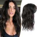 PANEWAY Hair Topper 16Inch Hair Toppers For Women with Thinning Hair 6.5x6.5 Ladies Wiglets Toppers Hair Pieces for Women - Dark Brown with Highlights (16 Inch)