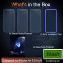 2 x TZGZT (Anti-Blue Light) 3 Pack for iPhone Air Matte Screen Protector Tempered Glass Film Accessories, Camera Lens Protector for 17 Air, Case Friendly, Install Kit, Anti-Glare & Anti-Fingerprint, 9H+