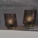 Battery Operated Lamp with Timer, Set of 2 Small Cozy Table Lamp Decorative Ambient Glass Lamp for Bedside & Home Decor, Aesthetic Cordless Battery Powered Accent Lamp for Living Room Shelf, Amber