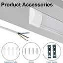 2 Packs 4FT LED Batten Light with 0.2m Cable, Ultra-Thin Ceiling Surface Mounted Light, 40W, 4000K, IP20, LED Ceiling Lamp for Garage, Shop, Hallway, Office, Market, ver.2, 20cm Cable