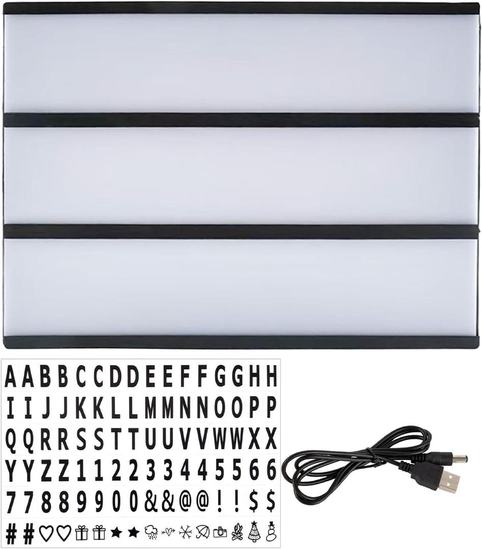 Waterproof Light Box  LED 96 Letters, Custom Message Sign, Illuminated Display With Changeable Characters | Ideal For Bedroom School Event Gathering Table Yard Wedding Celebration