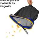 Poolvio Pool Deep Skimmer Net with 3ft - 10ft 1.0mm Thick Adjustable Aluminum Pole & Fine Mesh Bag Leaf Skimmer Rake Net for Above Ground & Inground Swimming Pools, Removes All Debris