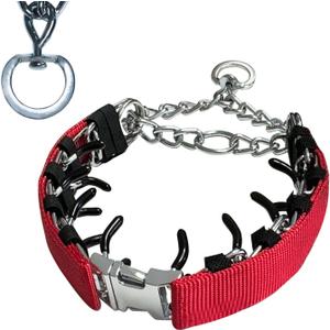 Prong Training Collar for Dogs, Rotating Ring Welding, Adjustable Dog Training Pinch Collar with Quick Release Buckle, for Small Medium Large Dogs
