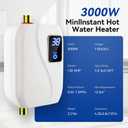 110V Tankless Water Heater Electric, 3000W Tankless Electric Water Heater Instant, Under Sink Water Heater with Digital Display, On Demand Hot Water Heaters Electric for Kitchen Washin Bathroom