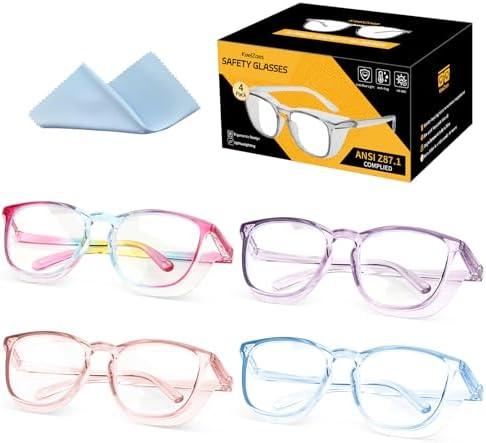 2 Pack KeeiZoes Safety Glasses Anti Fog Goggles For Women, Nurses Protective Eyewear Blue Light & UV Blocking Eye Protection Glasses 