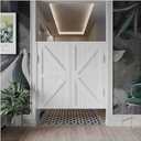 Swinging Doors Cafe Doors, Interior Solid Wood Swing Door, Saloon Cafe Doors, Auto Close Swinging barn Door Swinging Door, Bar Porch Entrance Counter Swinging Door for Indoor (White, 35.4"x35.4")