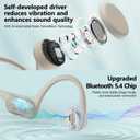 Bone Conduction Headphones IPX8 Waterproof Swimming Headphones Open Ear Headphones with MP3 Mode 32GB Memory 8H Playtime Bluetooth 5.4 Ear Buds Secure Fit for Running and Fitness (Apricot)