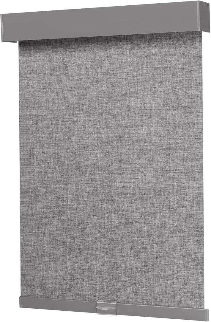 Blackout Roller Shades, Cordless Blinds with Valance, Window Shades for Home, Door Blinds, Thermal Insulated, Double-Sided Linen Day and Night Window Shades (24" W x 72" H, Dark Gray)