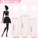 3PCS Cylinder Pedestal Stands for Parties, Gold Metal Plant Round Cylinder Stands for Party Flowers, Display Columns Pedestal Stand Cylinder Tables for Vases Birthday Party Backdrop Decorations
