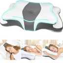 Memory Foam Pillows, Cervical Pillow for Neck and Shoulder Pain Relief, Ergonomic Contour Bed Pillow, Soft for Side Sleep Stomach Sleeping and Back Sleeper