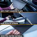 EcoNour Windshield Protector | Durable 600D Oxford Fabric | Waterproof Winter Car Cover for Pickup Truck, SUV & Mini Van | Essential Car Accessories | X-Large (74"x43")