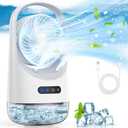 BAIWU Portable Air Conditioners, Mini Air Conditioner with 120 Autorotation, Air Cooler with 7-color night light and force 3 winds, Air Conditioner with Office,
